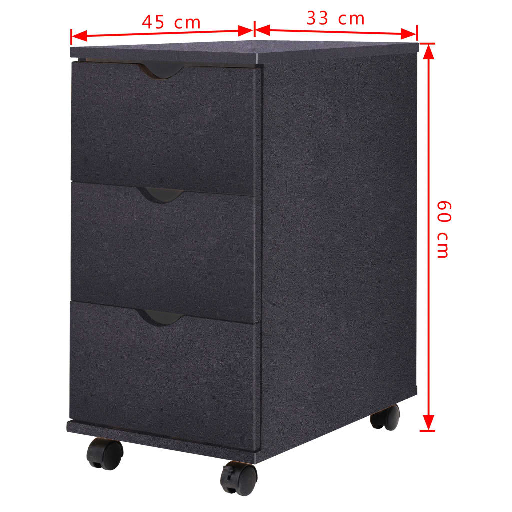 Cassettiera 33x45x60 cm Nera | homemem39