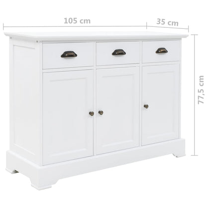 Credenza con 3 Ante in MDF e Legno di Pino 105x35x77,5 cm - homemem39