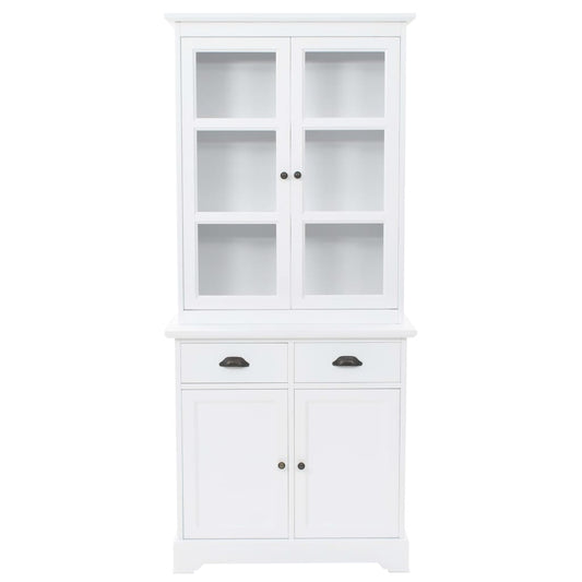 Credenza con Alzata 4 Ante in MDF e Legno di Pino 80x40x180 cm - homemem39