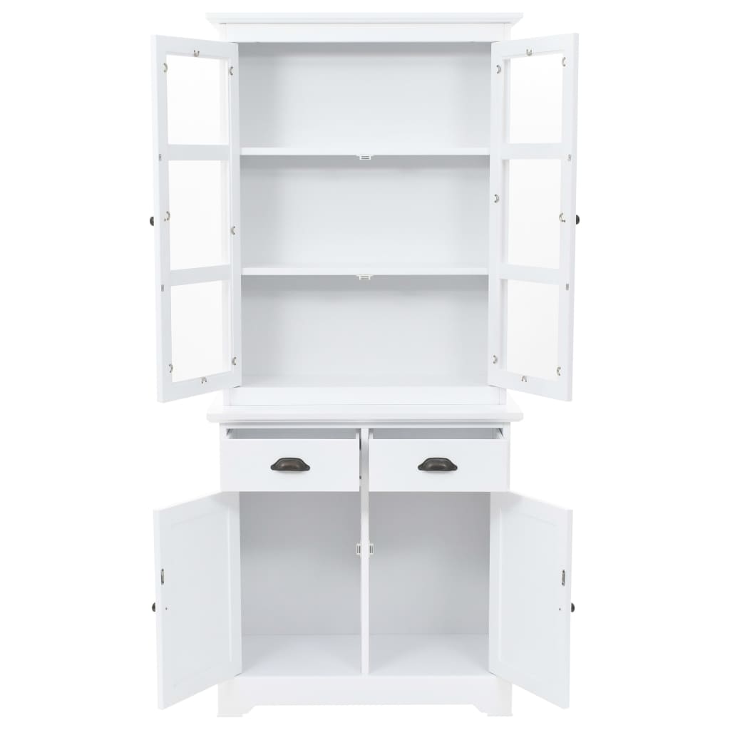 Credenza con Alzata 4 Ante in MDF e Legno di Pino 80x40x180 cm - homemem39