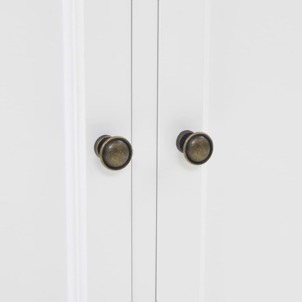 Credenza con Alzata 4 Ante in MDF e Legno di Pino 80x40x180 cm - homemem39