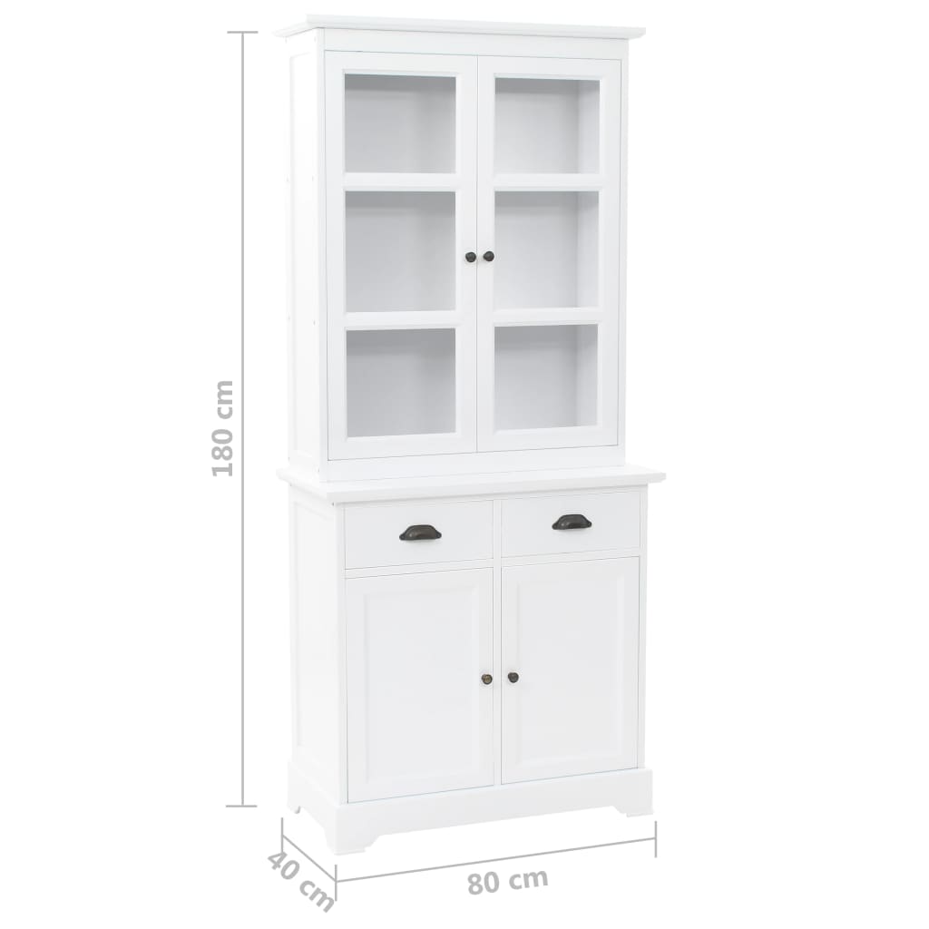 Credenza con Alzata 4 Ante in MDF e Legno di Pino 80x40x180 cm - homemem39