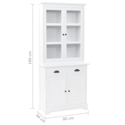 Credenza con Alzata 4 Ante in MDF e Legno di Pino 80x40x180 cm - homemem39