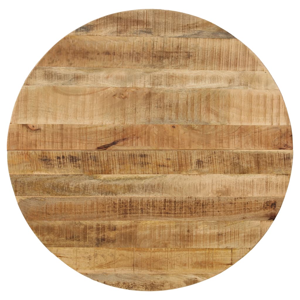 Tavolo da Pranzo in Massello di Mango Grezzo e Acciaio 120x77cm | homemem39