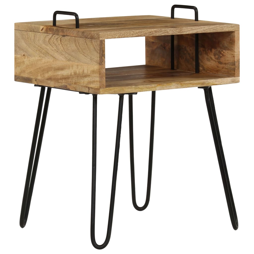 Comodino in Legno Massello di Mango 40x34x47 cm - homemem39