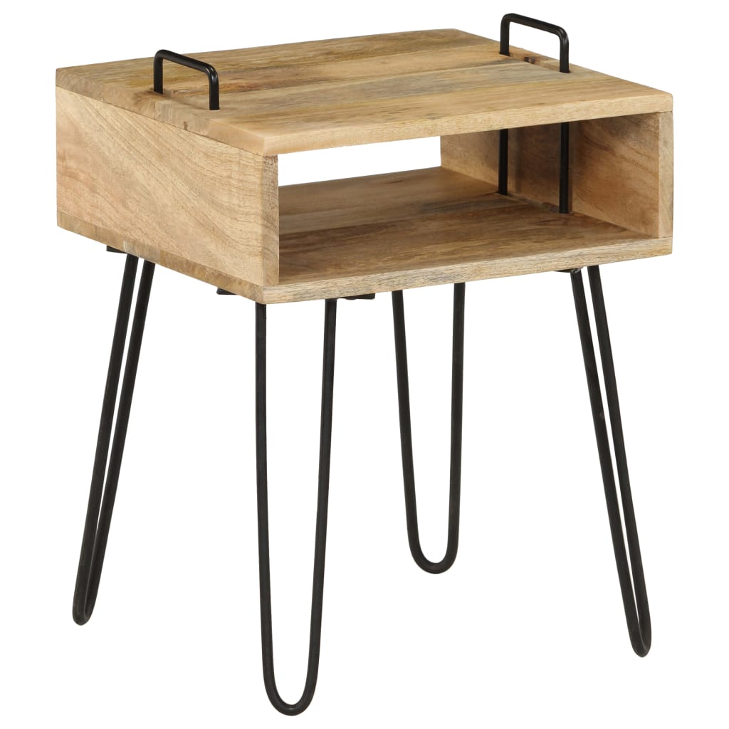 Comodino in Legno Massello di Mango 40x34x47 cm - homemem39