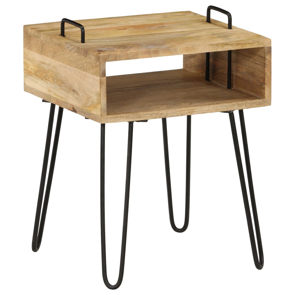 Comodino in Legno Massello di Mango 40x34x47 cm - homemem39