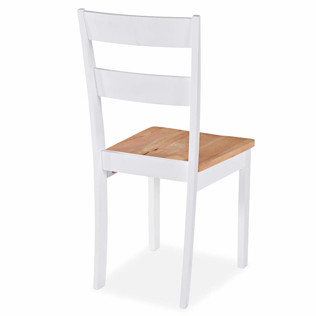 Sedie da Pranzo 6 pz Bianche in Legno Massello di Hevea | homemem39