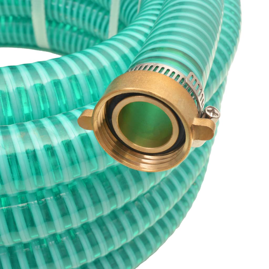 Tubo di Aspirazione con Connettori in Ottone 4 m 25 mm Verde | homemem39