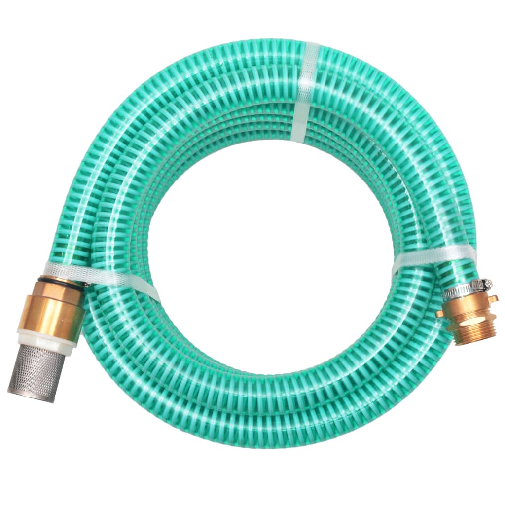 Tubo di Aspirazione con Connettori in Ottone 10 m 25 mm Verde - homemem39