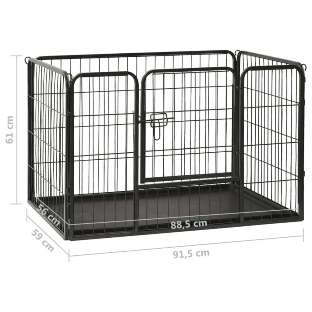 Box per Cuccioli in Acciaio 91,5x59x61 cm | homemem39
