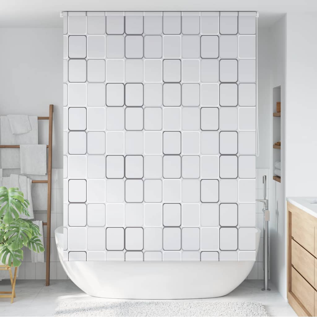 Tenda a Rullo per Doccia 140x240 cm Quadrati