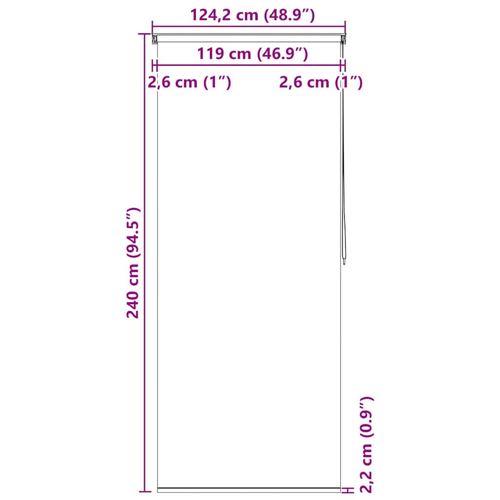 Tenda a Rullo per Doccia 120x240 cm con Motivo a Cerchi | homemem39