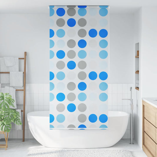Tenda a Rullo per Doccia 120x240 cm con Motivo a Cerchi - homemem39