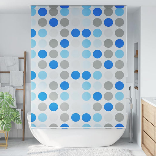 Tenda a Rullo per Doccia 160x240 cm con Motivo a Cerchi - homemem39
