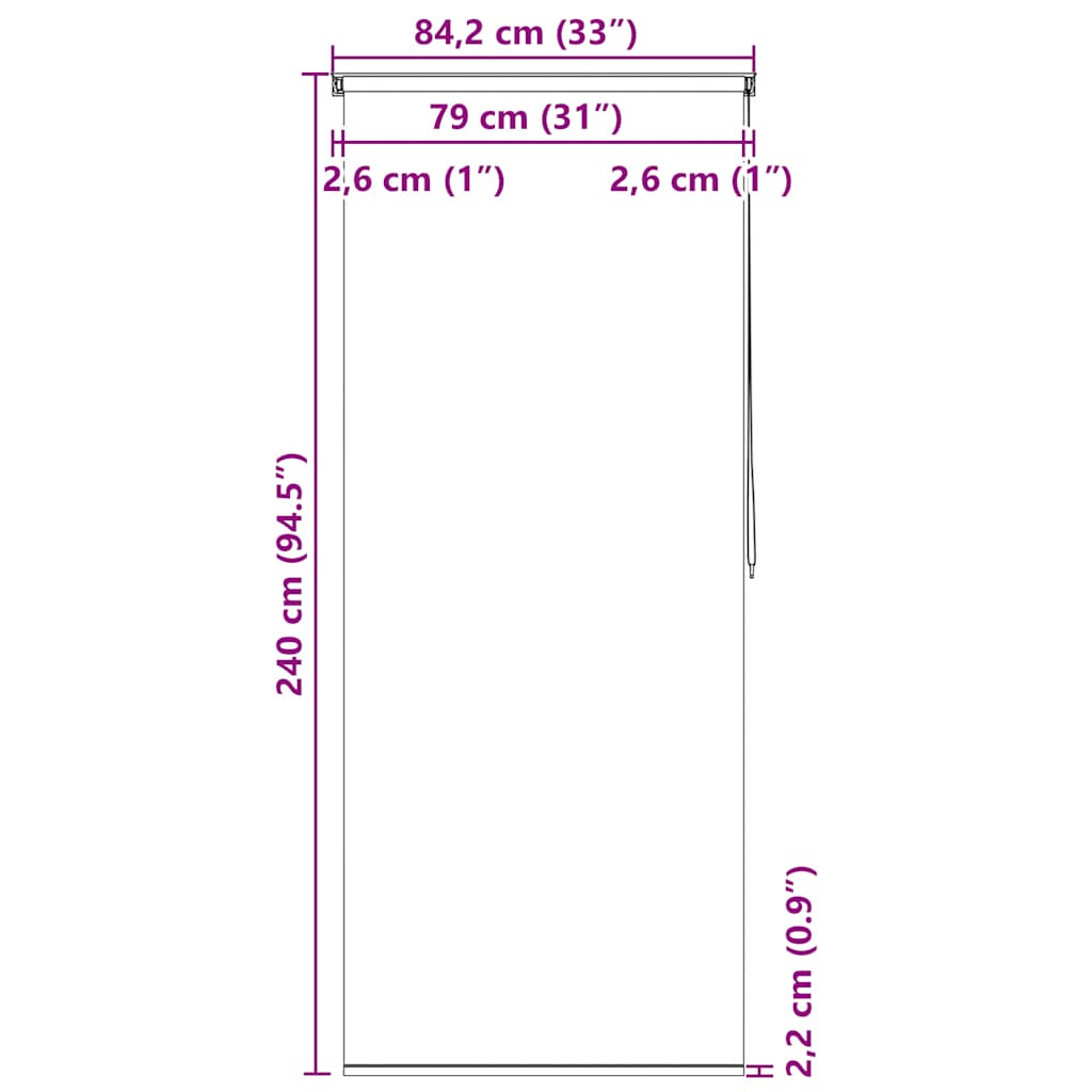 Tenda a Rullo per Doccia 80x240 cm Stella Marina | homemem39