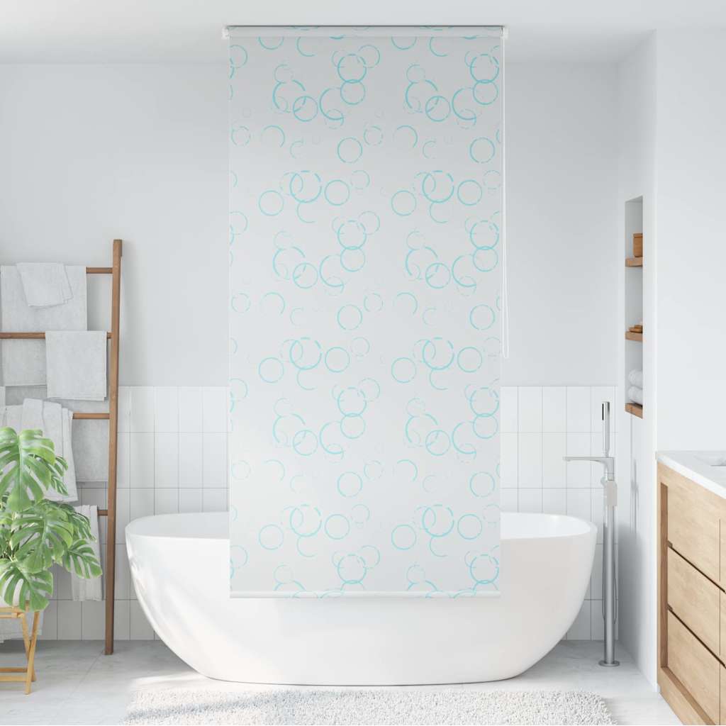 Tenda a Rullo per Doccia 80x240 cm con Motivo a Bolle