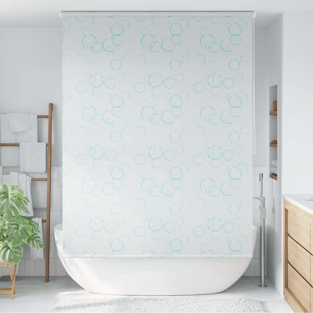 Tenda a Rullo per Doccia 160x240 cm con Motivo a Bolle