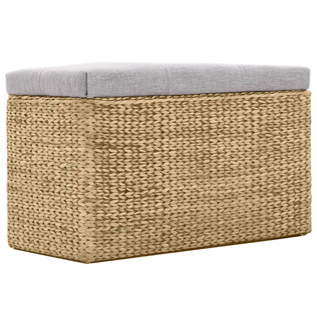 Panca e 2 Pouf in Giunco Grigio | homemem39