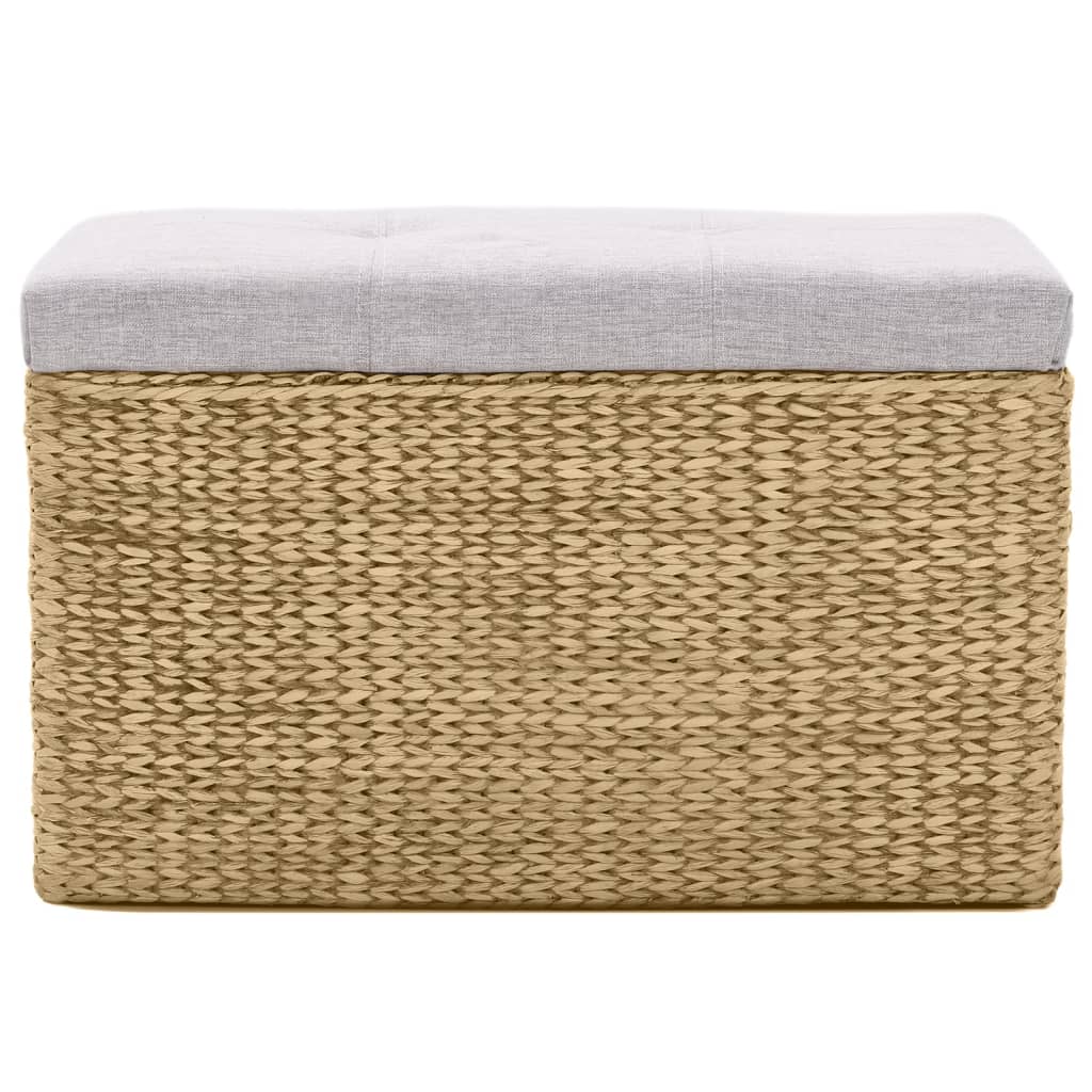 Panca e 2 Pouf in Giunco Grigio | homemem39