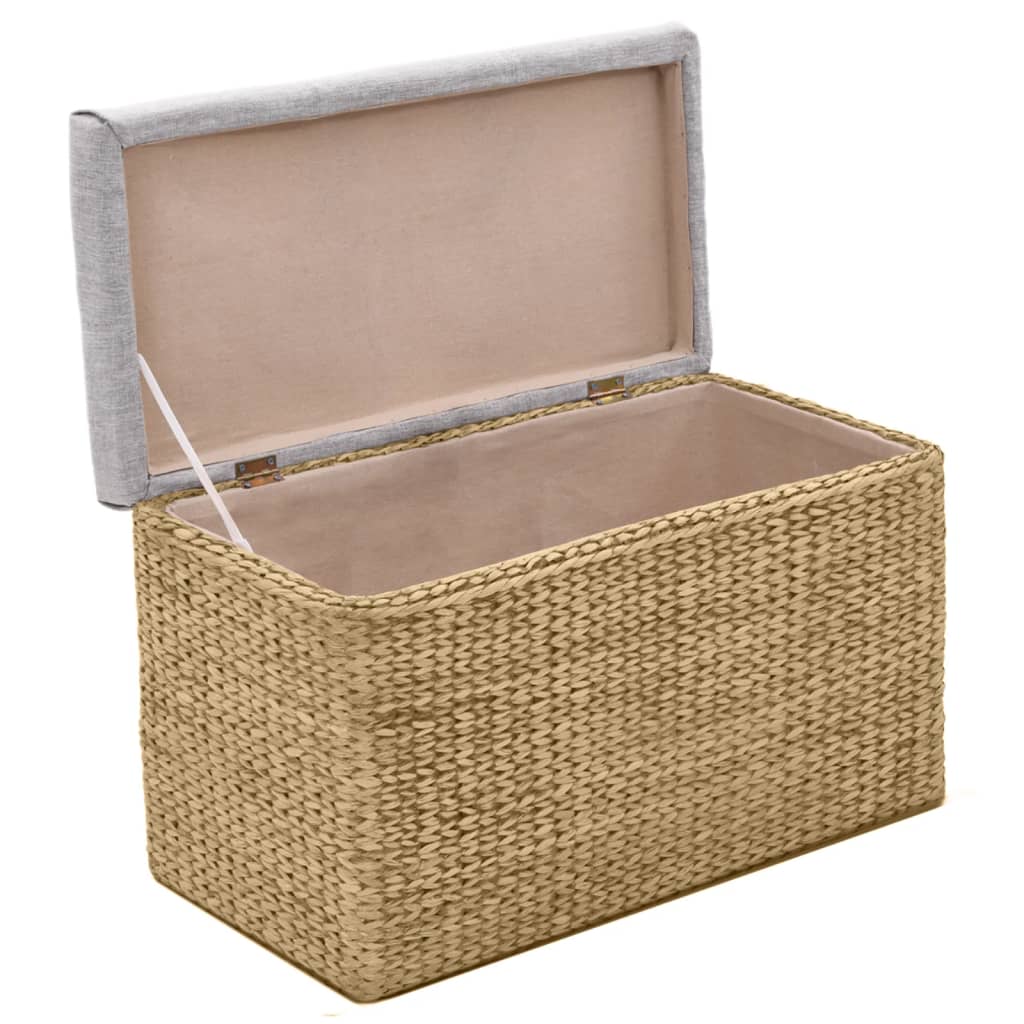 Panca e 2 Pouf in Giunco Grigio | homemem39