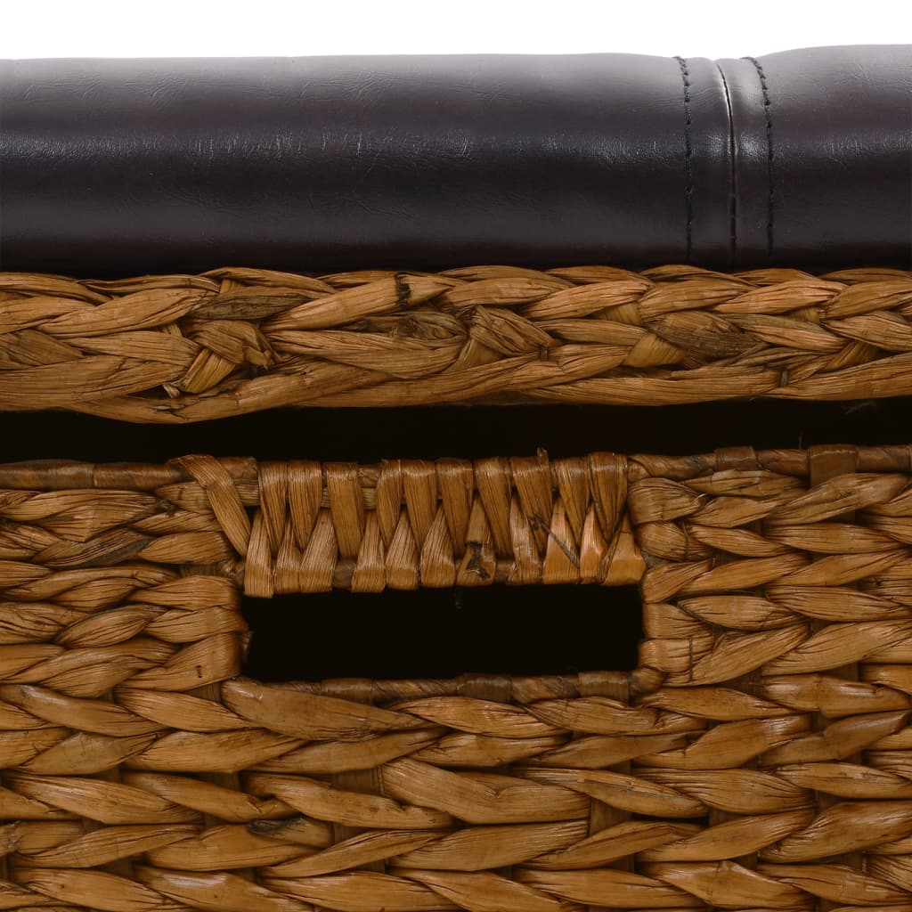Panca in Giunco con 2 Ceste 71x40x42 cm Marrone | homemem39