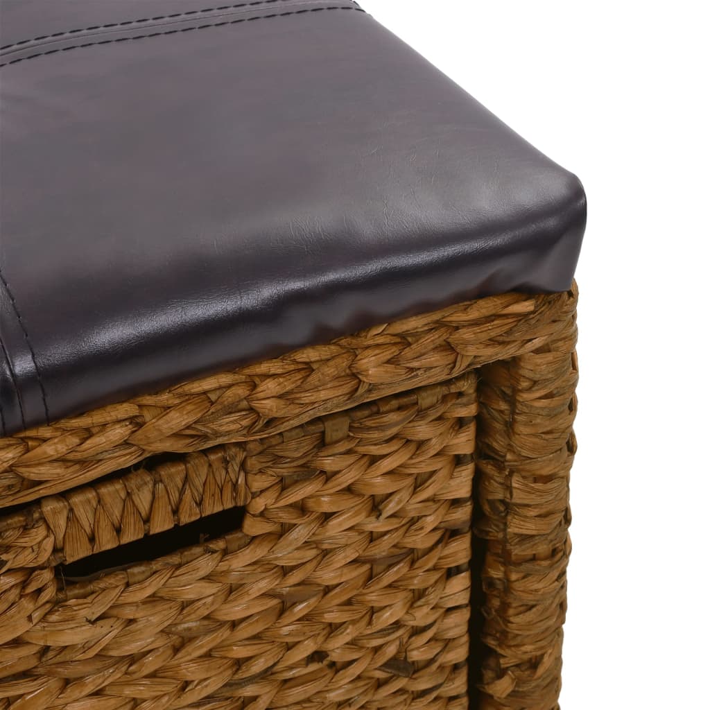 Panca in Giunco con 2 Ceste 71x40x42 cm Marrone | homemem39
