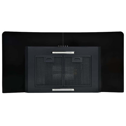 Cappa Aspirante a Muro Acciaio Inox 756 m³/h 90 cm Nera