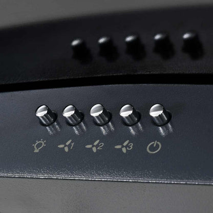 Cappa Aspirante a Muro Acciaio Inox 756 m³/h 90 cm Nera