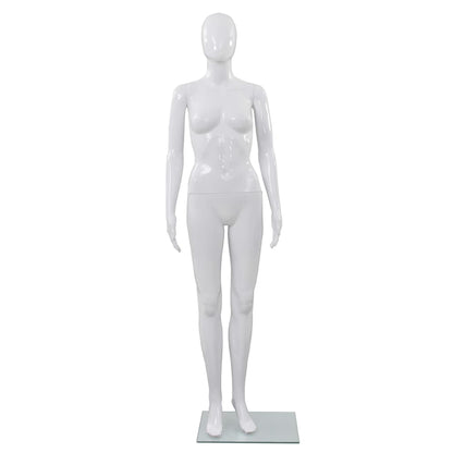 Manichino Donna Figura Intera Base in Vetro 175cm Bianco Lucido - homemem39