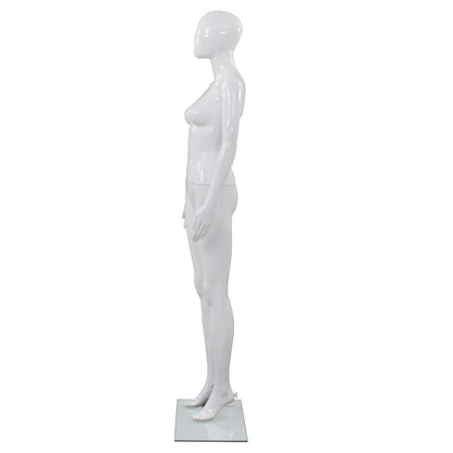 Manichino Donna Figura Intera Base in Vetro 175cm Bianco Lucido - homemem39