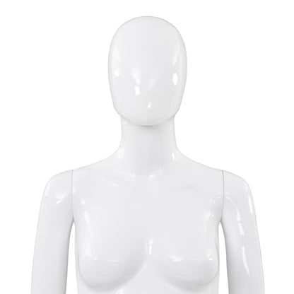 Manichino Donna Figura Intera Base in Vetro 175cm Bianco Lucido - homemem39