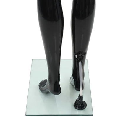 Manichino Donna Figura Intera Base in Vetro 175 cm Nero Lucido - homemem39