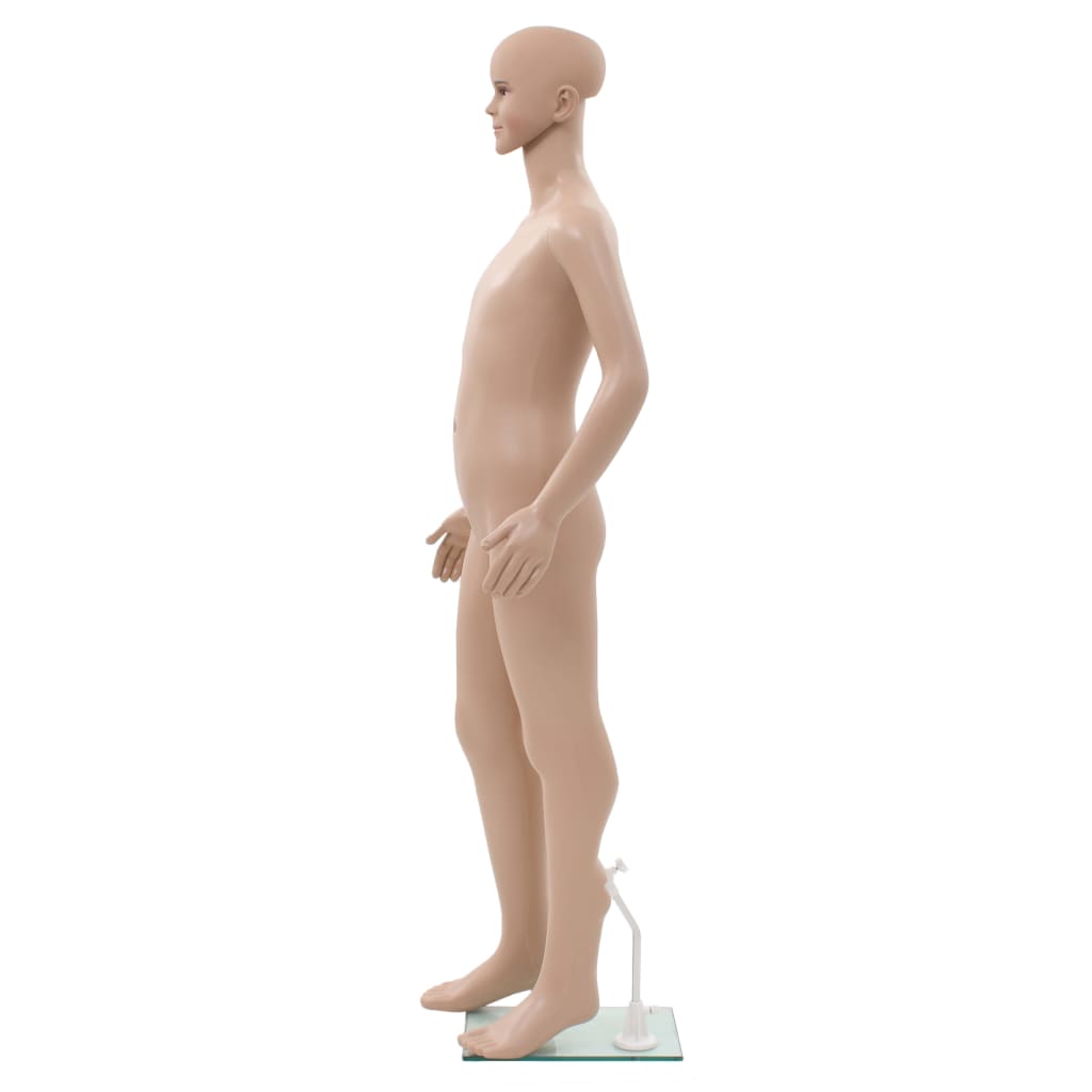 Manichino Bambino Figura Intera Base in Vetro Beige 140 cm - homemem39