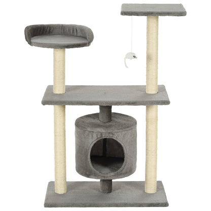 Albero per Gatti con Tiragraffi in Sisal 95 cm Grigio - homemem39