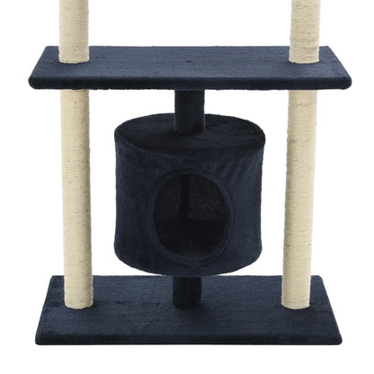 Albero per Gatti con Tiragraffi in Sisal 95 cm Blu Scuro - homemem39