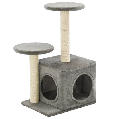 Albero per Gatti con Pali Tiragraffi in Sisal 60 cm Grigio - homemem39