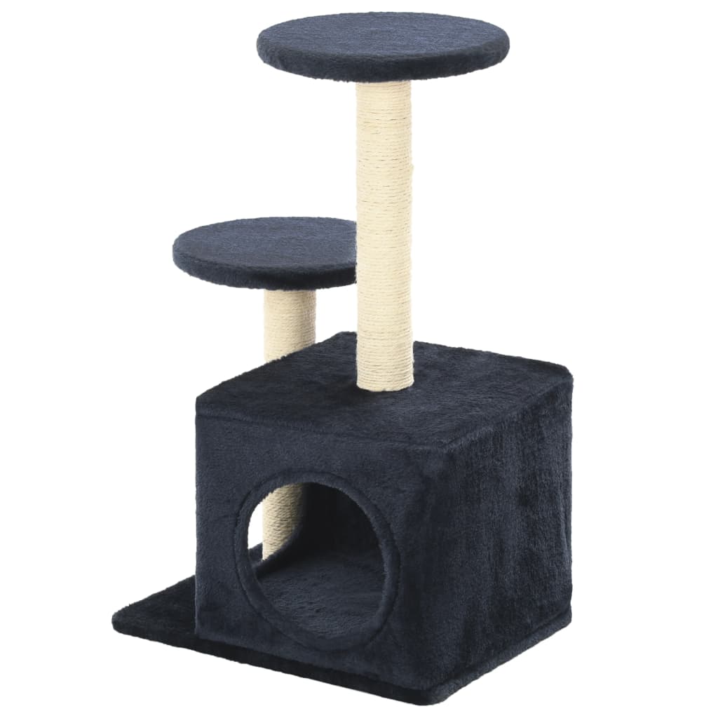Albero per Gatti con Pali Tiragraffi in Sisal 60 cm Blu Scuro | homemem39