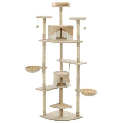 Albero per Gatti e Tiragraffi in Sisal 203 cm Beige e Bianco | homemem39