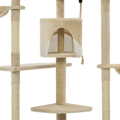Albero per Gatti e Tiragraffi in Sisal 203 cm Beige e Bianco | homemem39