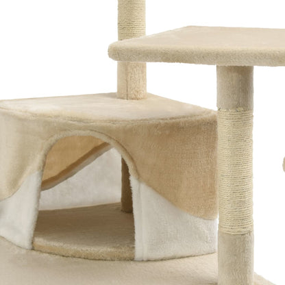 Albero per Gatti e Tiragraffi in Sisal 203 cm Beige e Bianco | homemem39