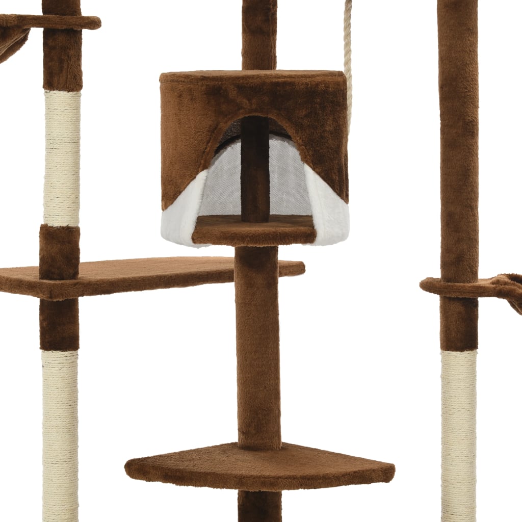 Albero per Gatti e Tiragraffi in Sisal 203 cm Marrone e Bianco | homemem39
