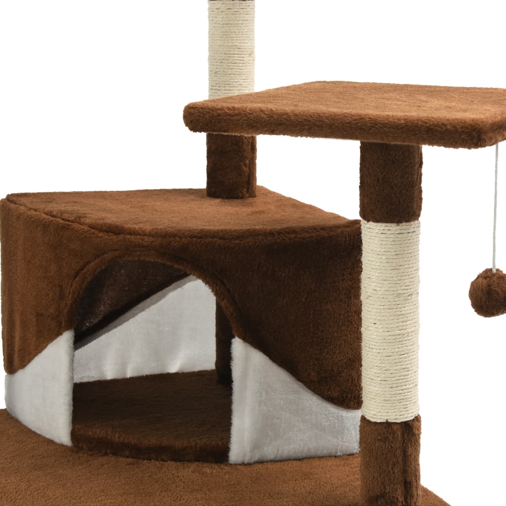 Albero per Gatti e Tiragraffi in Sisal 203 cm Marrone e Bianco | homemem39