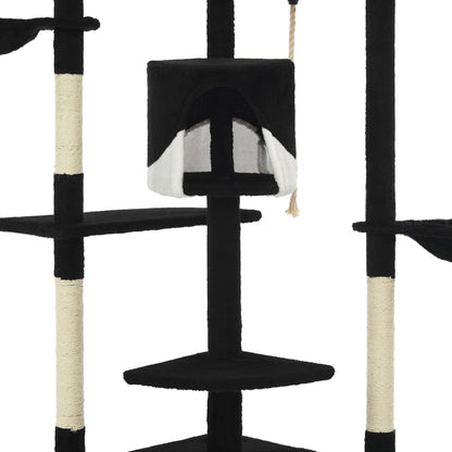 Albero per Gatti e Tiragraffi in Sisal 203 cm Nero e Bianco | homemem39