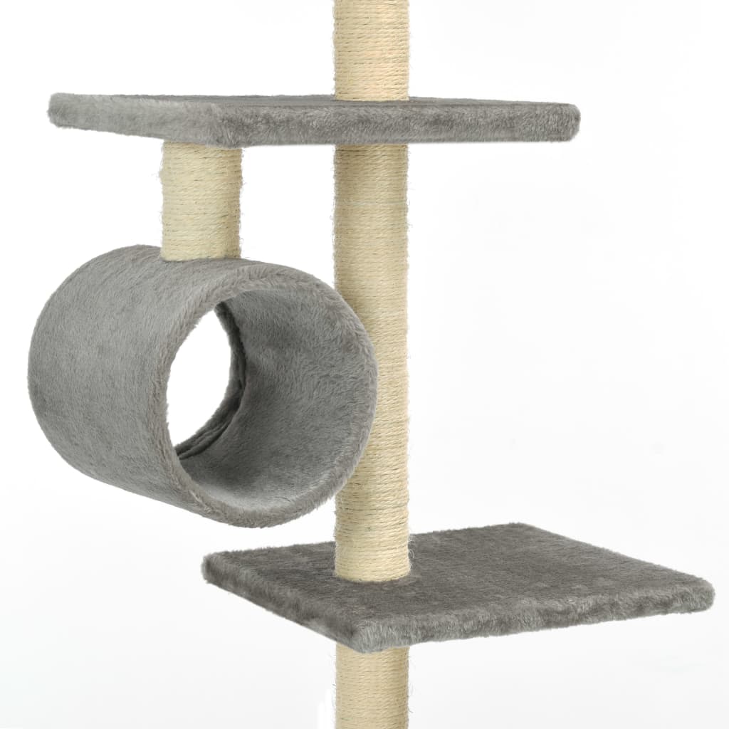 Albero per Gatti con Tiragraffi in Sisal 203 cm Grigio | homemem39