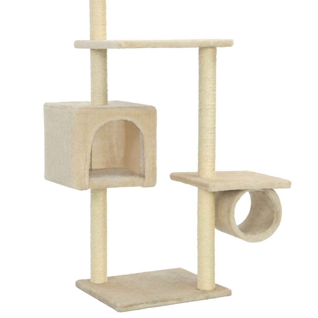 Albero per Gatti con Pali Tiragraffi in Sisal 260 cm Beige | homemem39