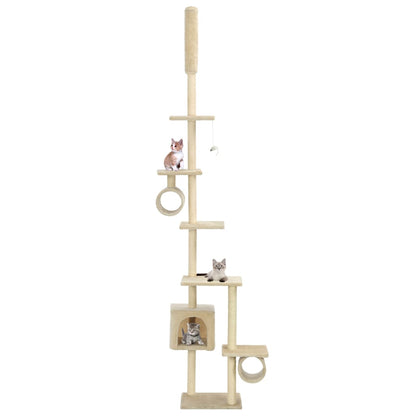 Albero per Gatti con Pali Tiragraffi in Sisal 260 cm Beige | homemem39