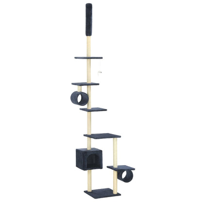Albero per Gatti con Pali Tiragraffi in Sisal 260 cm Blu Scuro - homemem39