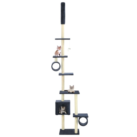 Albero per Gatti con Pali Tiragraffi in Sisal 260 cm Blu Scuro - homemem39