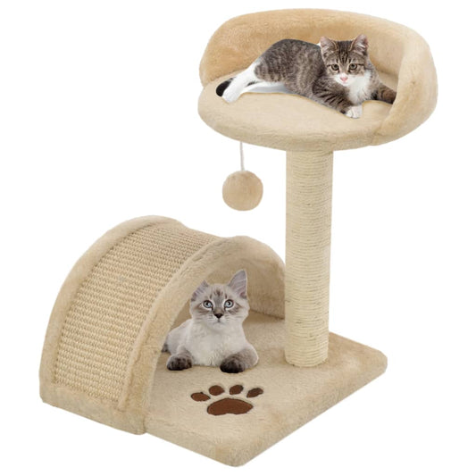 Albero per Gatti con Tiragraffi in Sisal 40 cm Beige e Marrone - homemem39